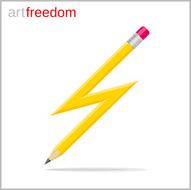 Lightning Shaped Pen&ntilde;il Conceptual illustration