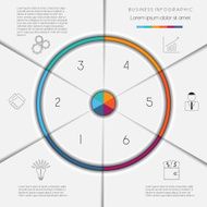 Infographic template on 6 positions