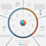 Infographic template on 5 positions