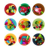 Set of option presentation labels flat design web infographic boxes N113