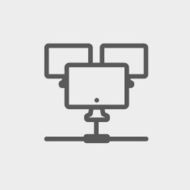 Three touchscreen devices thin line icon N3