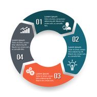 Circle infographic label four option colorful design