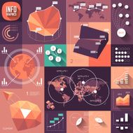 Infographics of flat design with long shadows N5