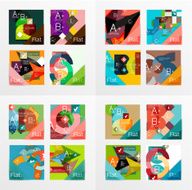 Flat design geometric info banners web boxes N16