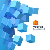 Vector 3D explosion background with cubical particles N2