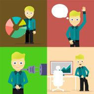Set of businessman pose character concepts N149