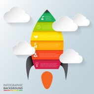Vector rocket element for infographic
