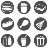 Vector Set of Fast Food Icons N9