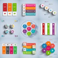 Set of abstract 3D digital business Infographic