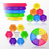 Collection of infographic templates for business N32