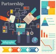 Business infographics Partnership Banner diagram number options step up options