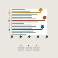 Example of business flat design graph Infographics chart N7
