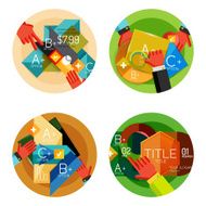 Set of option presentation labels flat design web infographic boxes N114
