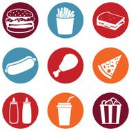 Vector Set of Fast Food Icons N10