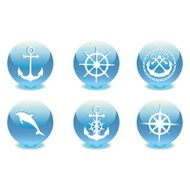 Marine set Vector illustration
