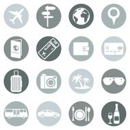 Vector Set of Travel and Vacation Icons N7