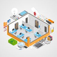 Office room icons set