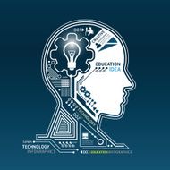 Creative head abstract circuit technology infographic vector N2