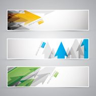 Three abstract vector infographic business arrow banners
