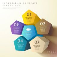 abstract 3d pentagonal prism infographics