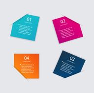Set of colorful text box with steps trendy colors N5