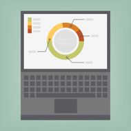 graphs and charts on laptop