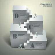 abstract 3d stairs infographics