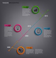 Time line info graphic with round pointers template