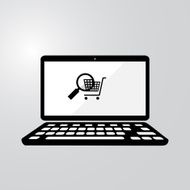 vector of magnificent glass searching for shoping on notebook