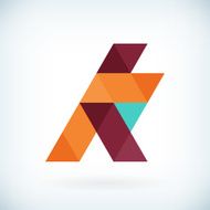 Modern letter K icon flat design element template