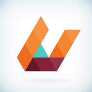 Modern letter U icon flat design element template
