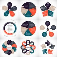 Collection of Infographic Templates for Business Vector Illustration N30