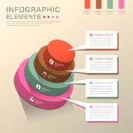 abstract cylinder tower chart infographics
