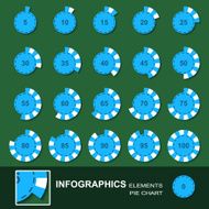Segmented charts in style of counter from a casino N5