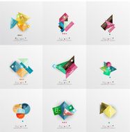 Set of paper graphic layouts N58
