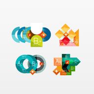 Set of modern geometric infographic web layouts N142