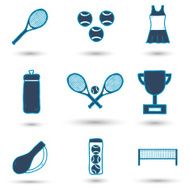 Set of hand drawn tennis icons