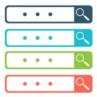 Set of search bars flat web design elements