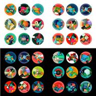 Flat design round labels option infographics N2