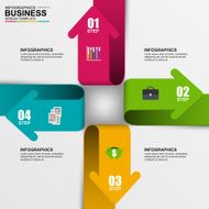 Abstract 3D digital business arrow Infographic N12