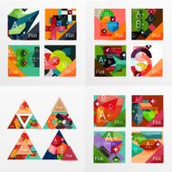 Flat design geometric info banners web boxes N17