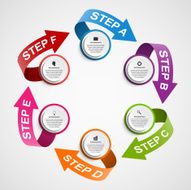 Abstract infographic design template in the form of paper arrows N2