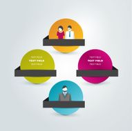 Networt round speech bubbles flow chart Infographics N3