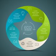 Vector circle eco infographics set Ecology template for diagram graph