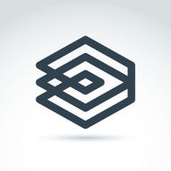 Complex geometric corporate element Vector abstract monochrome N2