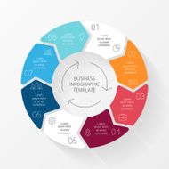 Vector line circle arrows infographic Template for cycle diagram graph N2