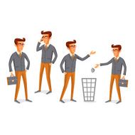 Flat people icons situations web infographic vector set Men lifestyle N14