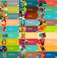 Headers flat design option infographic banners N3