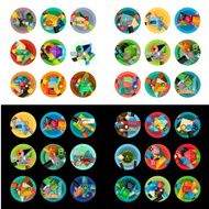 Flat design round labels option infographics N4