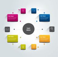 Round flow chart infographics scheme Vector